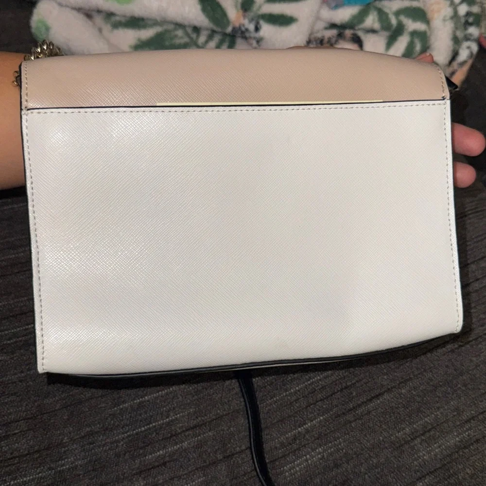Kate‎ Spade tan cream and black Madison Flap Convertible chain Crossbody